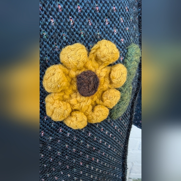 Anthropologie Vintage Sunflower Sweater Coat - Picture 4 of 15